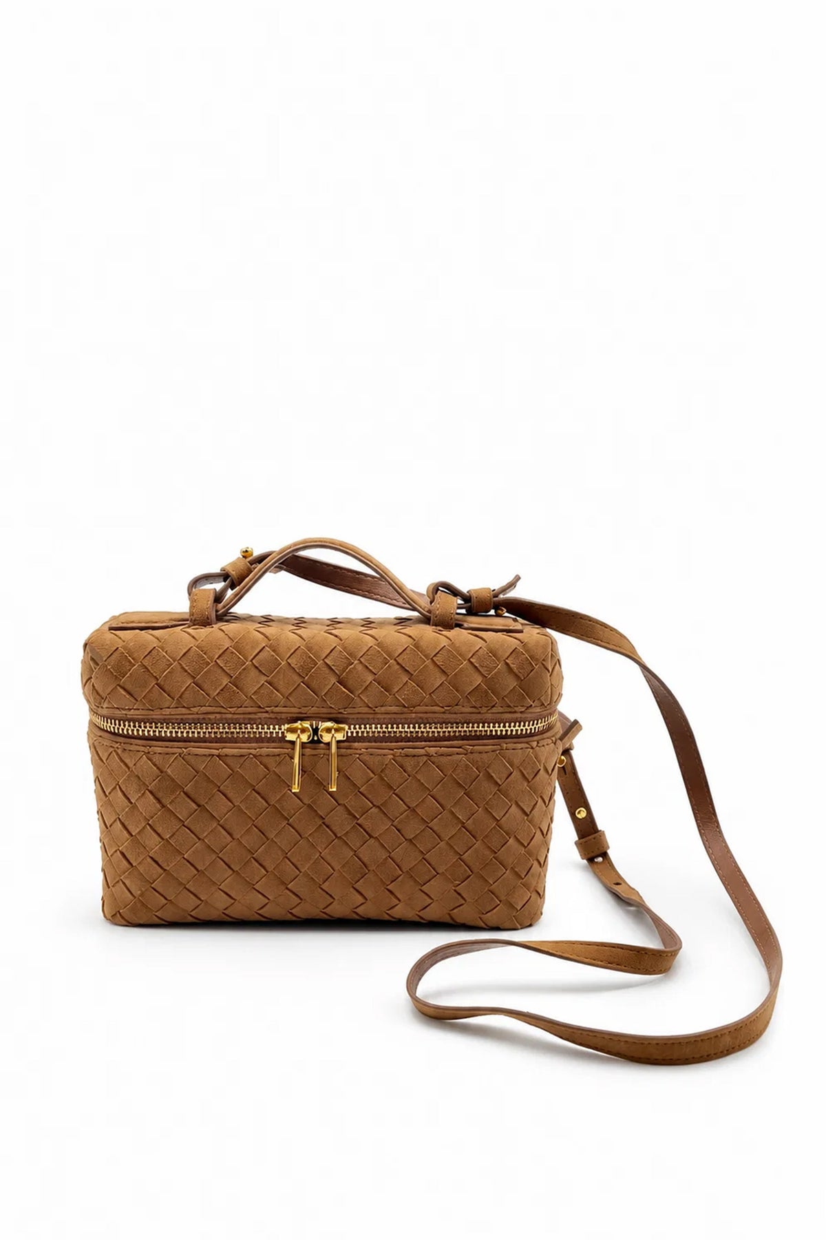 Bolsa Valentina | Couro Chamoise | Bege