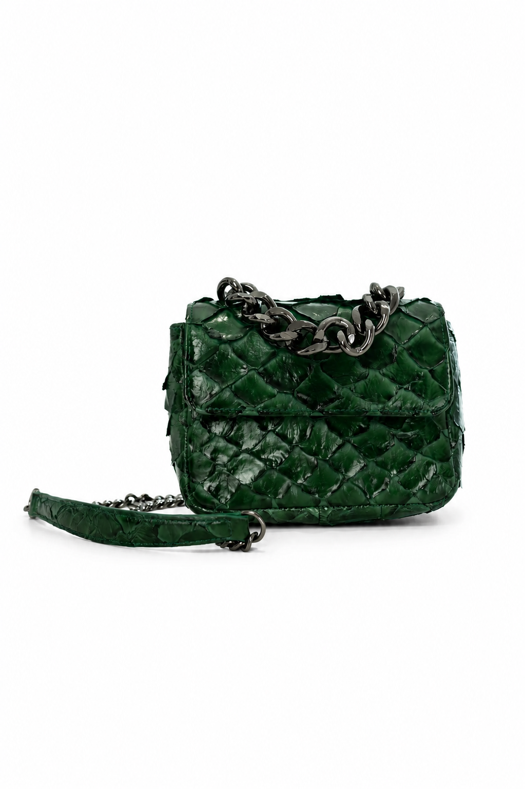 Bolsa Paty | Couro de Pirarucu | Verde