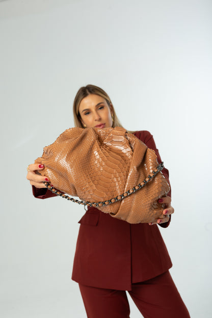 Bolsa Tanara | Couro Camurça | Marrom
