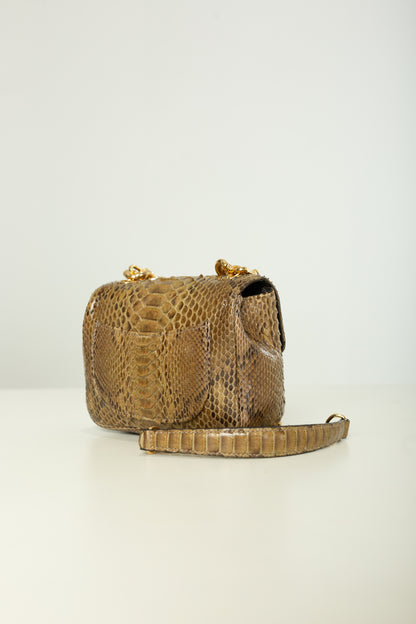 Bolsa Paty | Python Artesanal | Bege