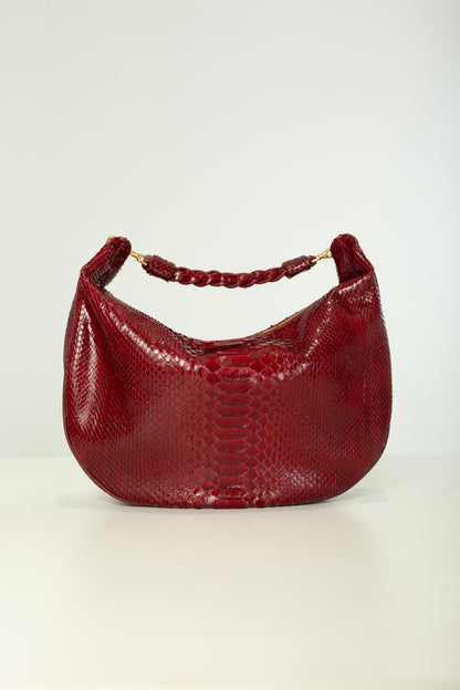 Bolsa Marcela M | Couro de Python | Vermelha