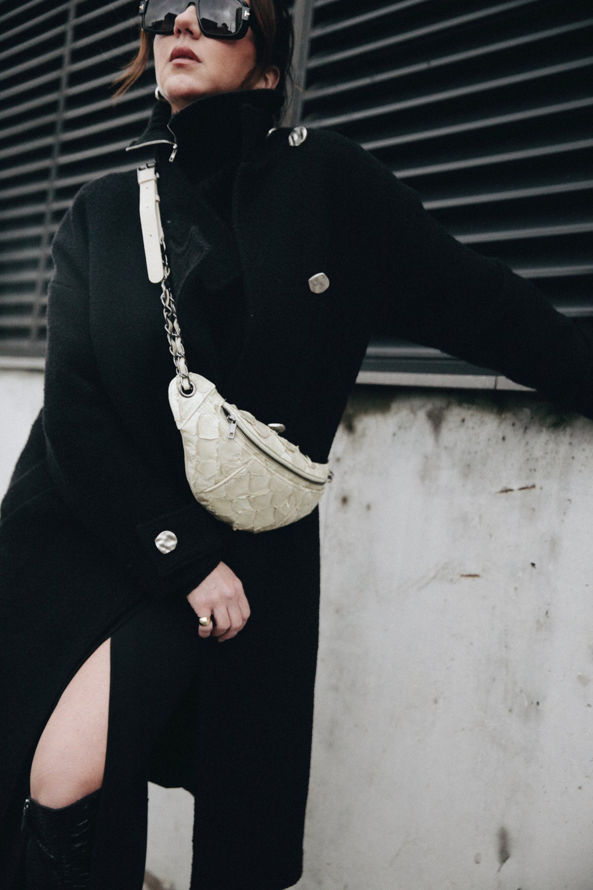 Pochete Lu | Couro de Pirarucu | Off White