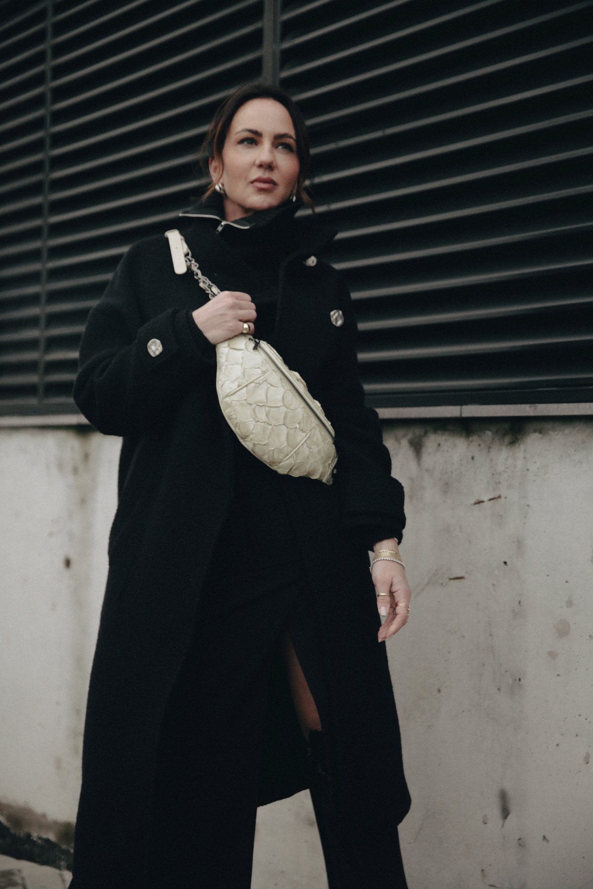 Pochete Lu | Couro de Pirarucu | Off White
