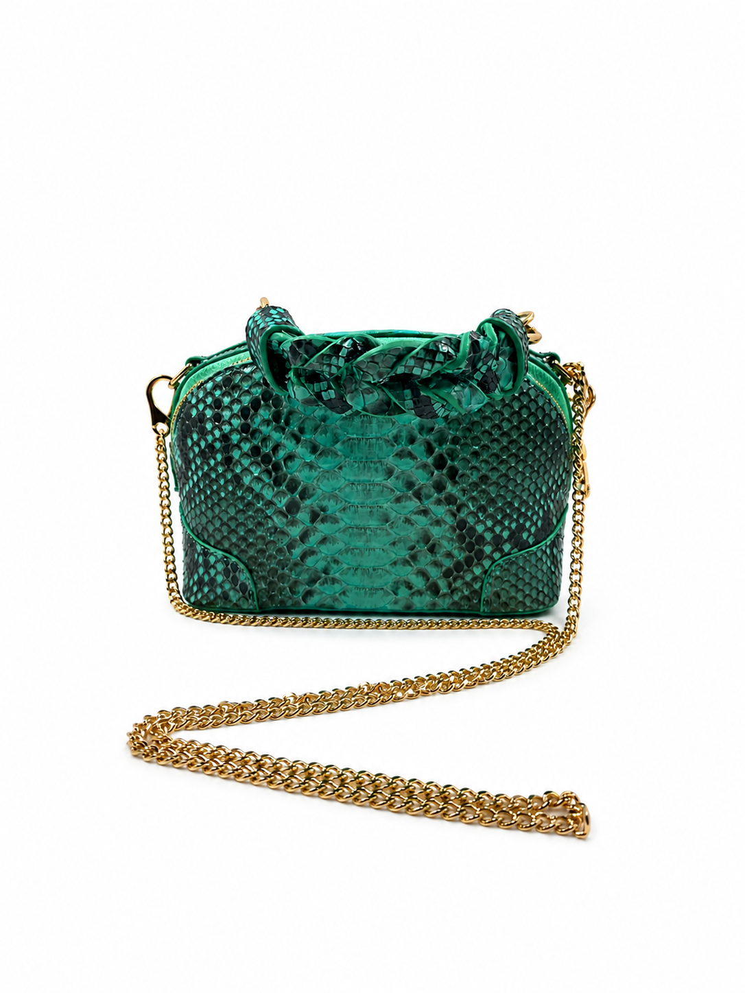 Bolsa Mari | Couro de Python | Verde